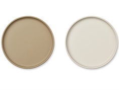 Liewood oat/sandy mix silicone plate Gabriel (2-pack)